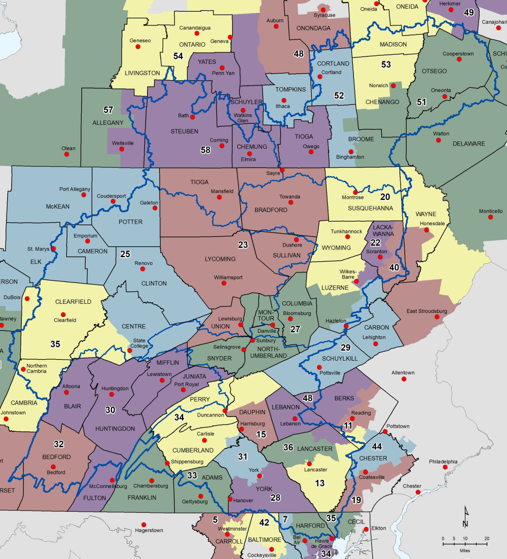 State Senatorial Districts of the Susquehanna River Basin